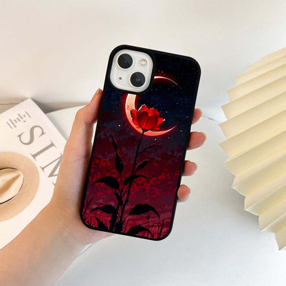 Crimson Moon Bloom Glass Case
