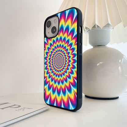 Rainbow Flower Hypnosis Glass Case