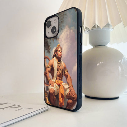Majestic Hanuman Mountain Glass Case