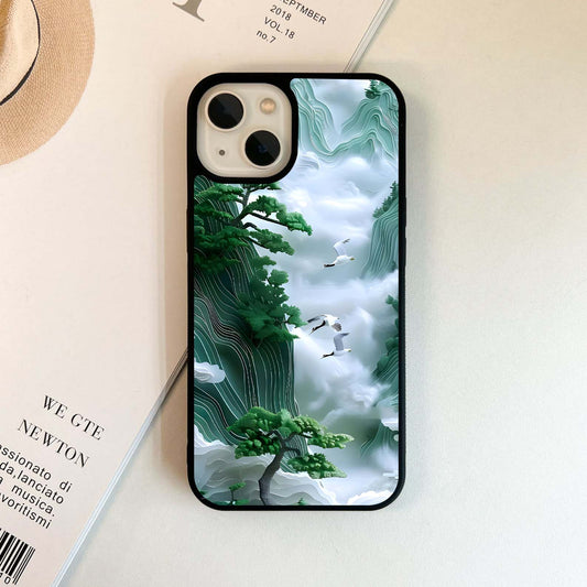 Emerald Crane Ascent Glass Case