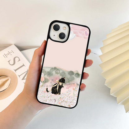 Cat Moonlit Garden Glass Case