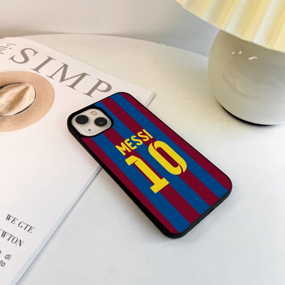 Messi 10 in Red & Blue Glass Case