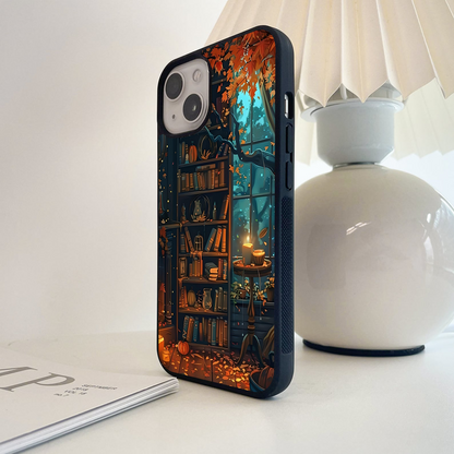 Autumn Library Glow Glass Case