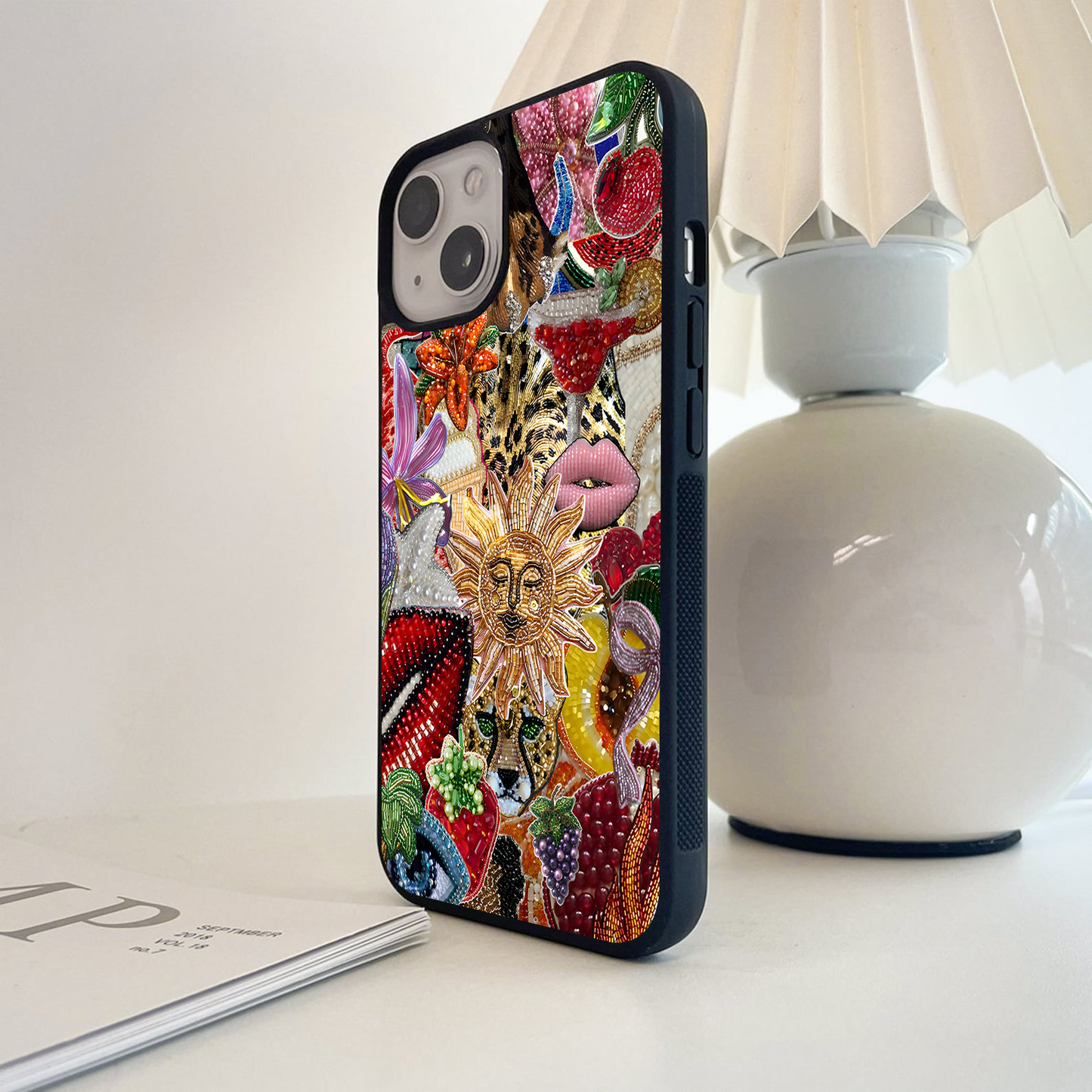 Beaded Fashion Jungle Glass Case