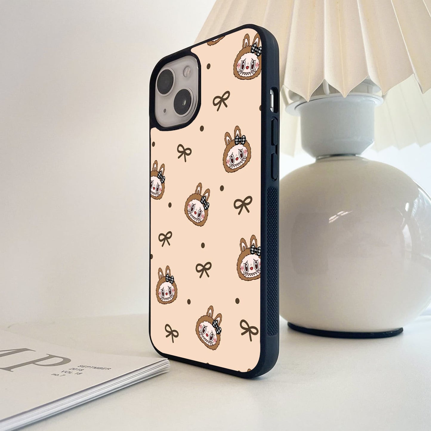 Labubu with Bow Glass Case