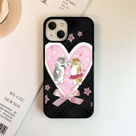 Cat Under Heart Glass Case