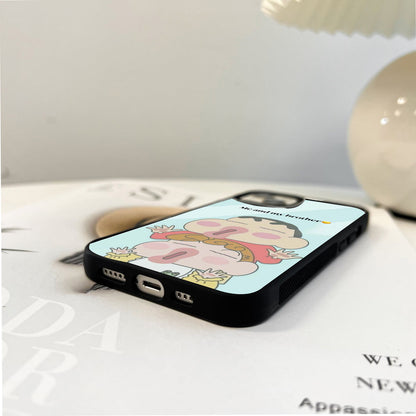 Shinchan & Little Sister Glass Case