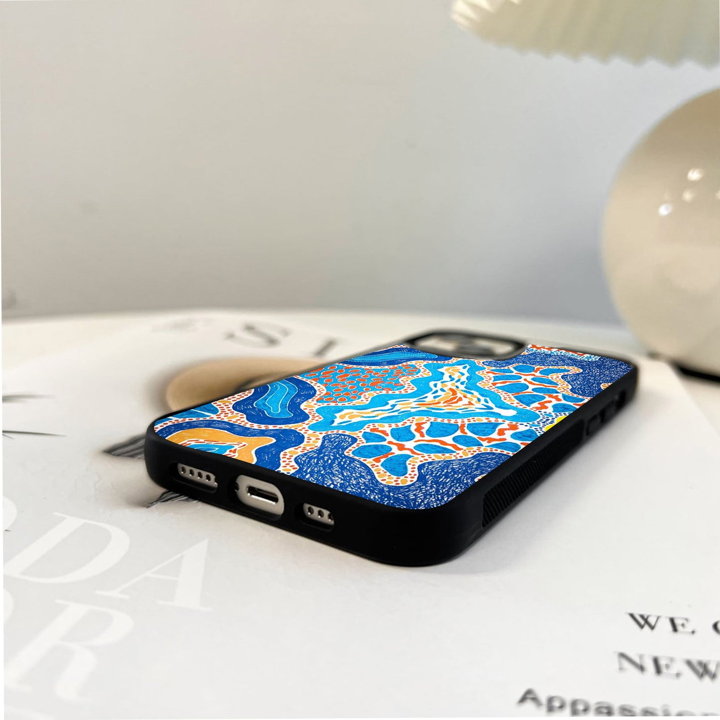 Abstract Coastal Mosaic Glass Case