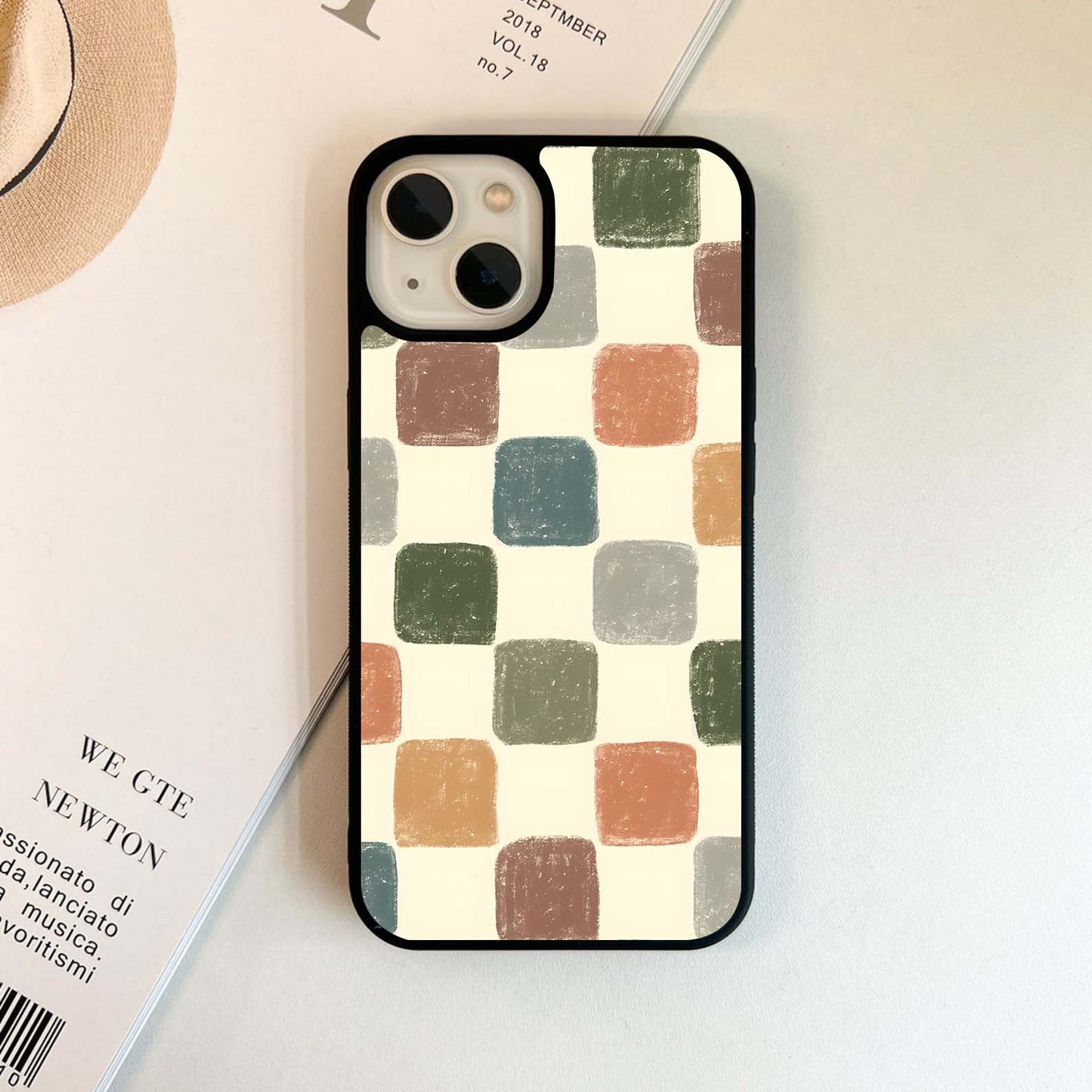 Colored Box pattern Glass Case