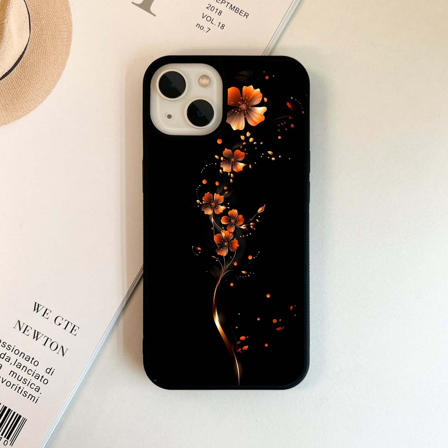 Amber Silk Bloom Glass Case