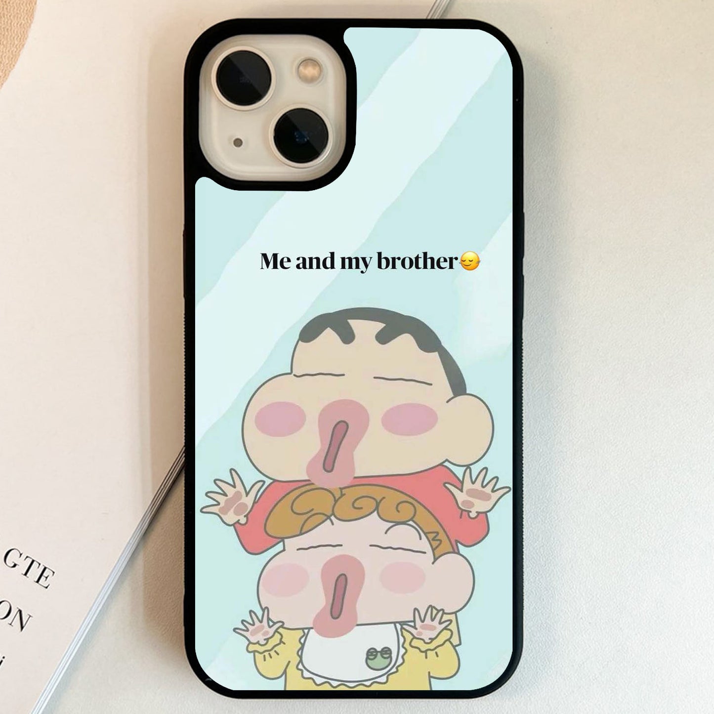 Shinchan & Little Sister Glass Case