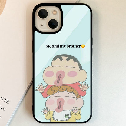 Shinchan & Little Sister Glass Case