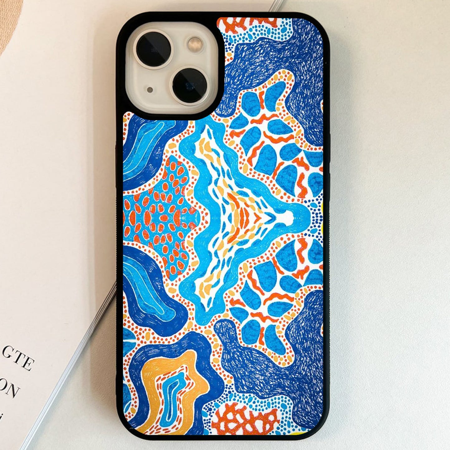 Abstract Coastal Mosaic Glass Case