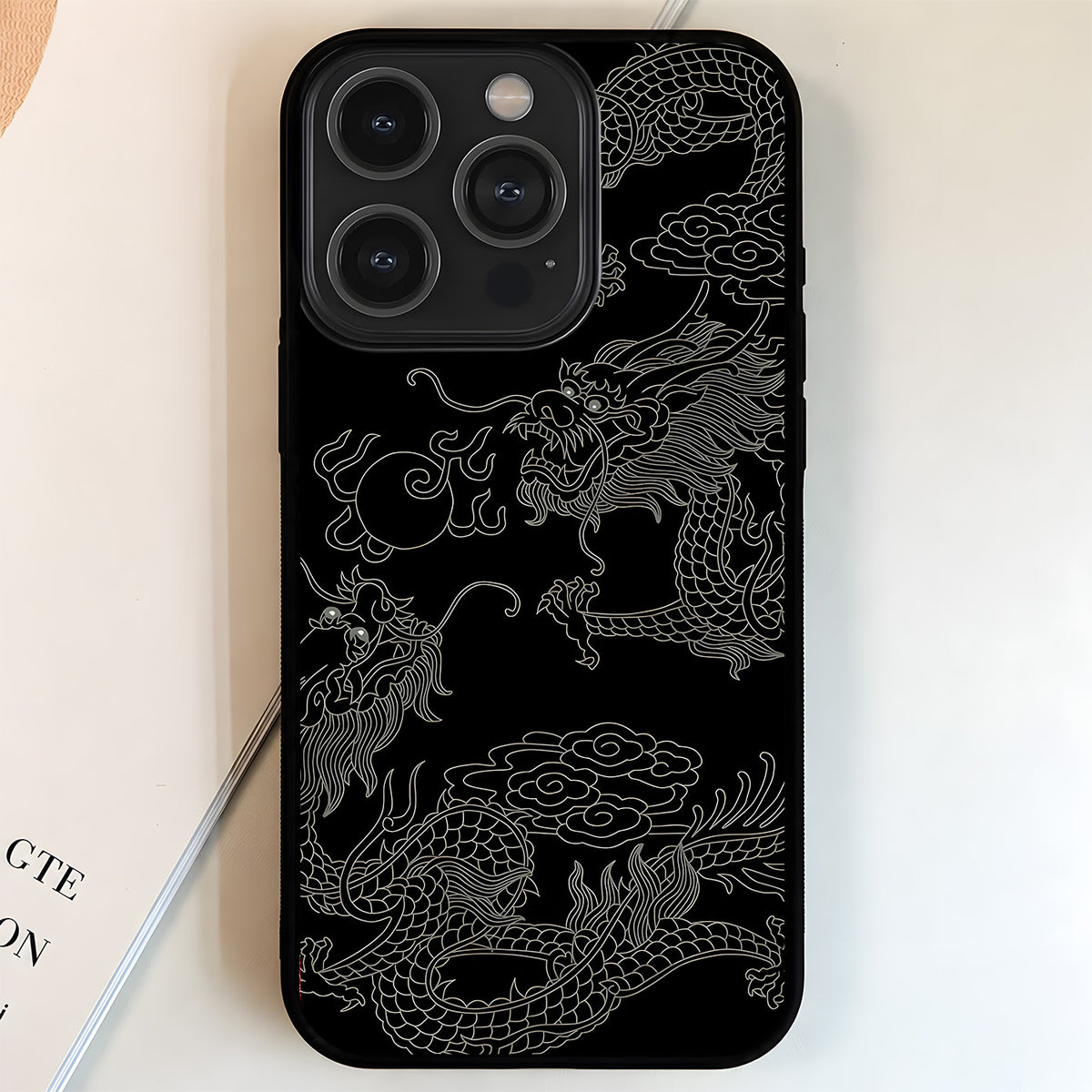 Midnight Dragon Art Glass Case