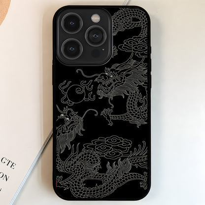 Midnight Dragon Art Glass Case