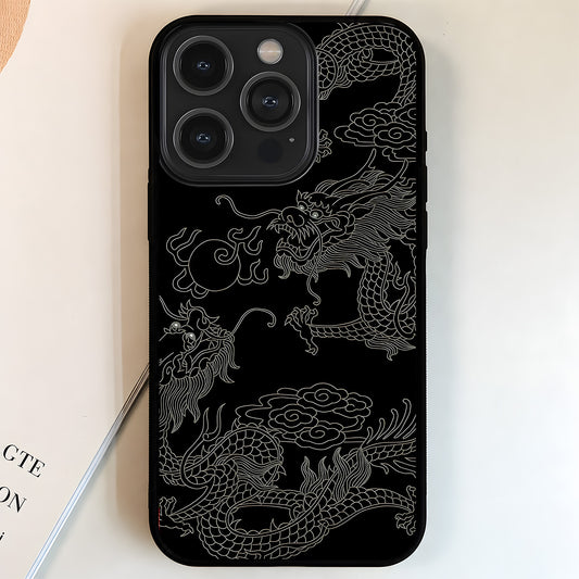 Midnight Dragon Art Glass Case