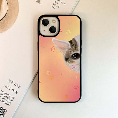 Cute Hidden Cat Glass Case