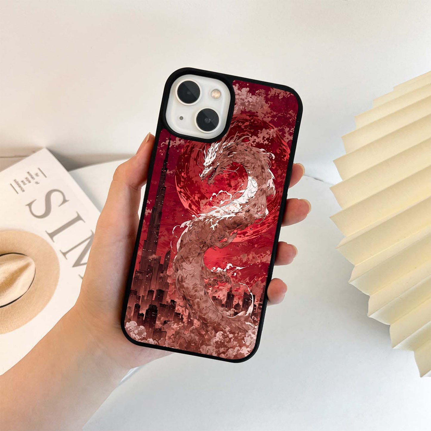 Crimson Dragon Ascend Glass Case