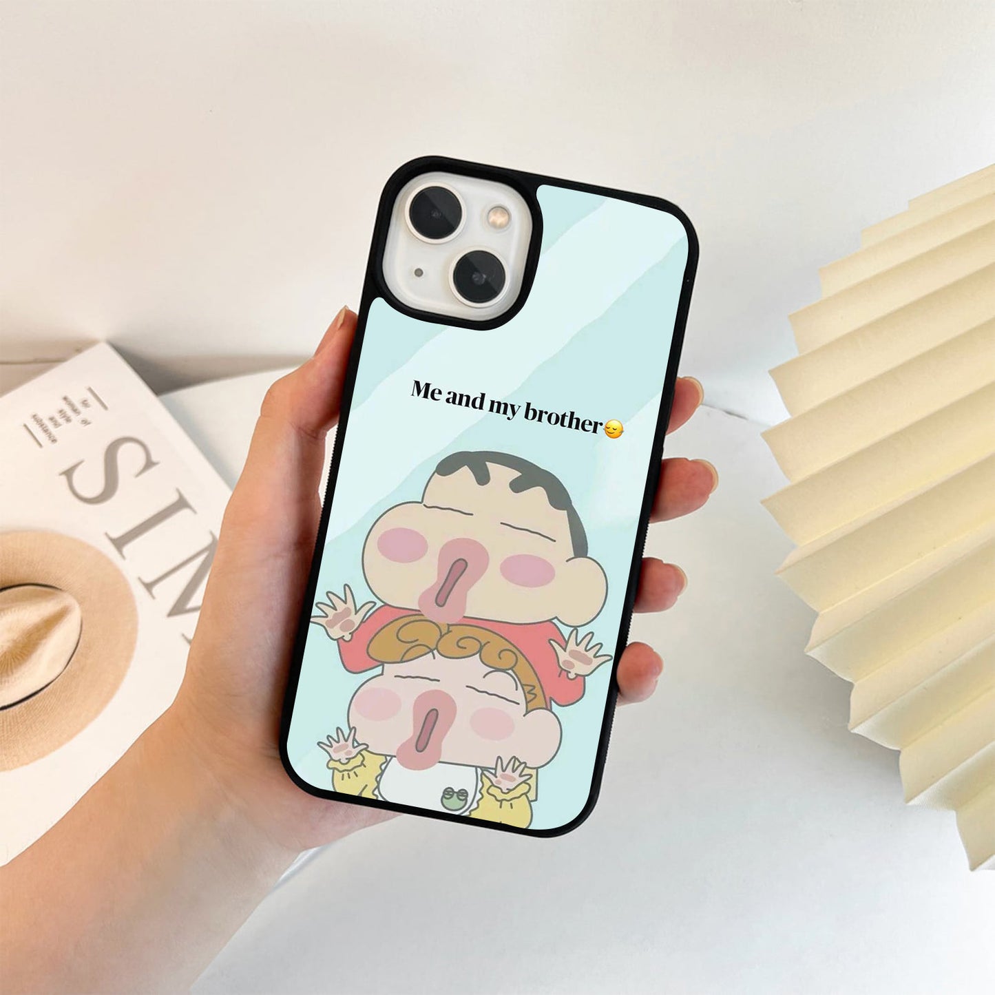 Shinchan & Little Sister Glass Case