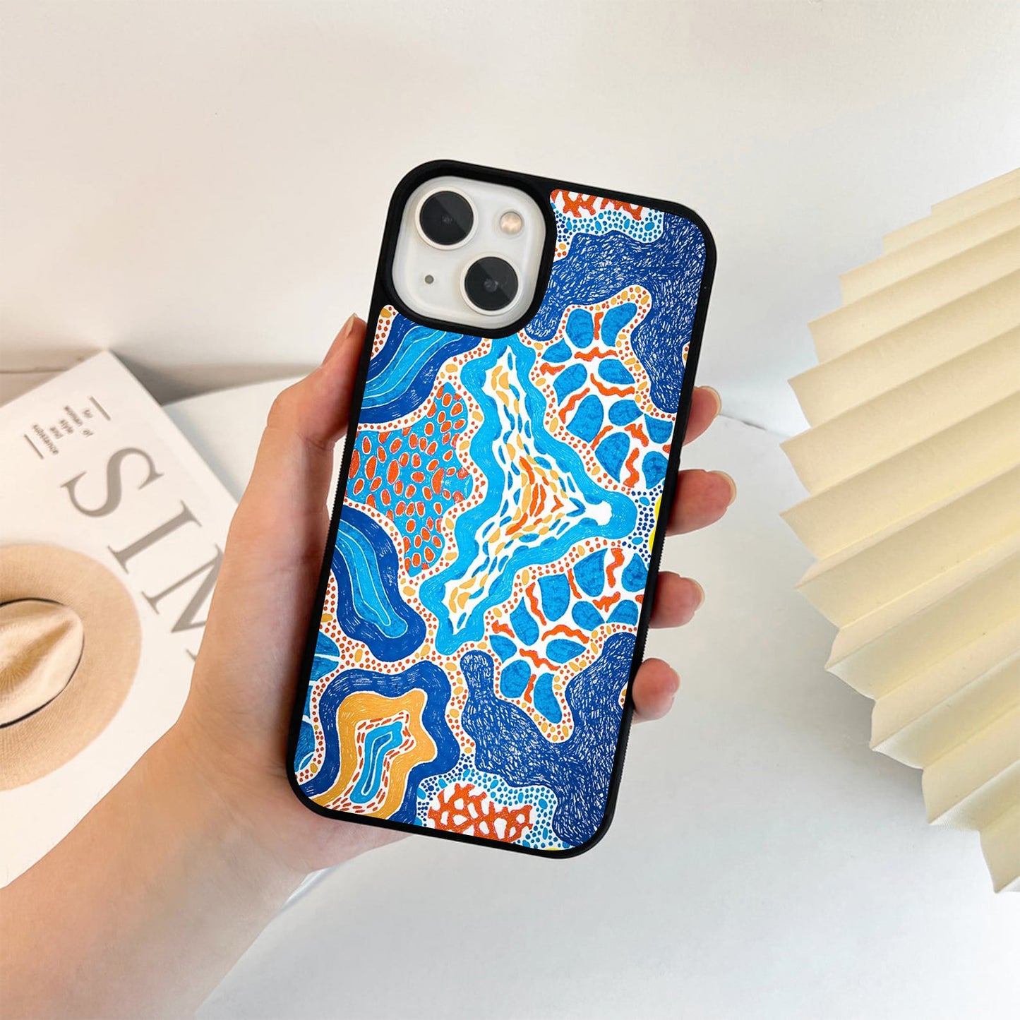 Abstract Coastal Mosaic Glass Case