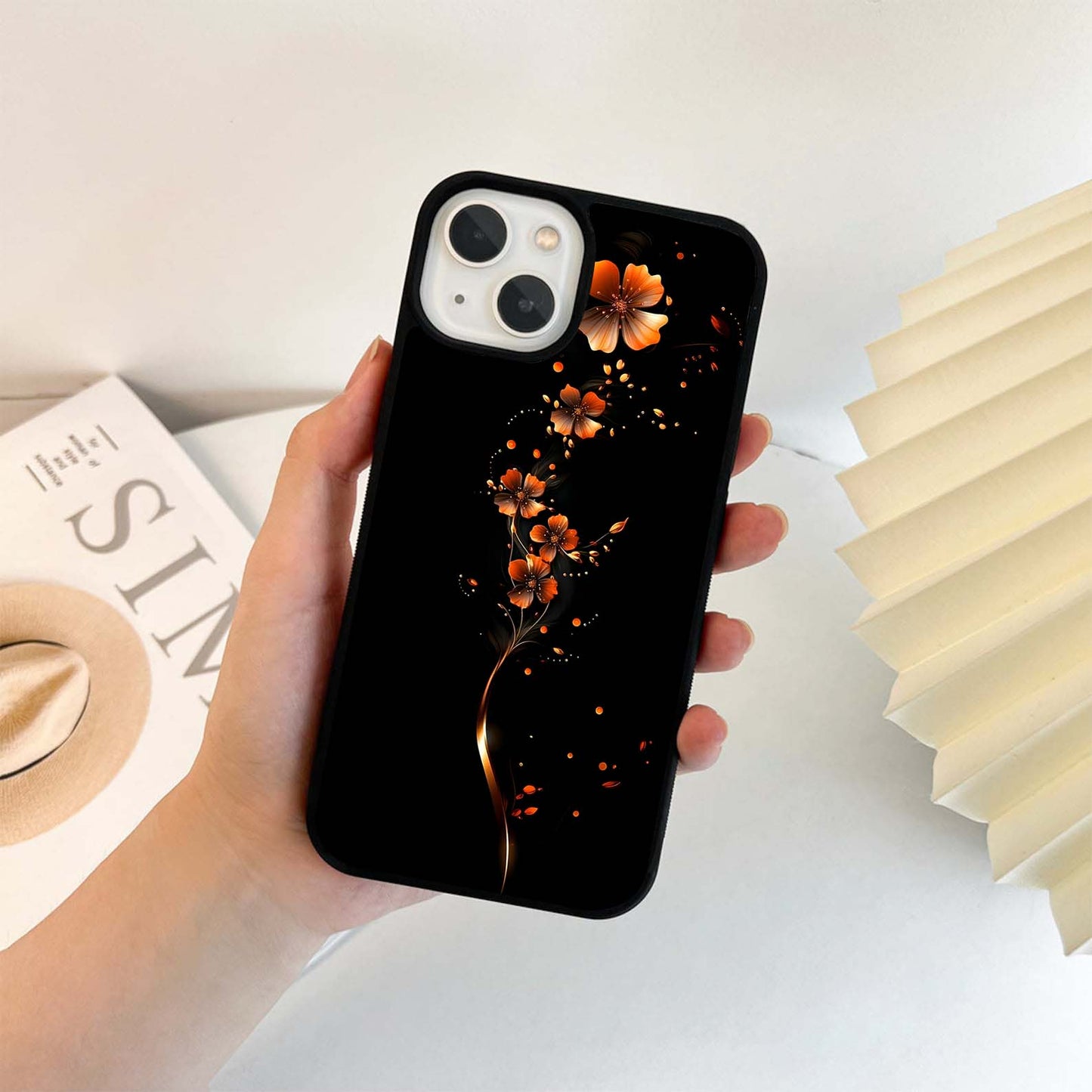 Amber Silk Bloom Glass Case