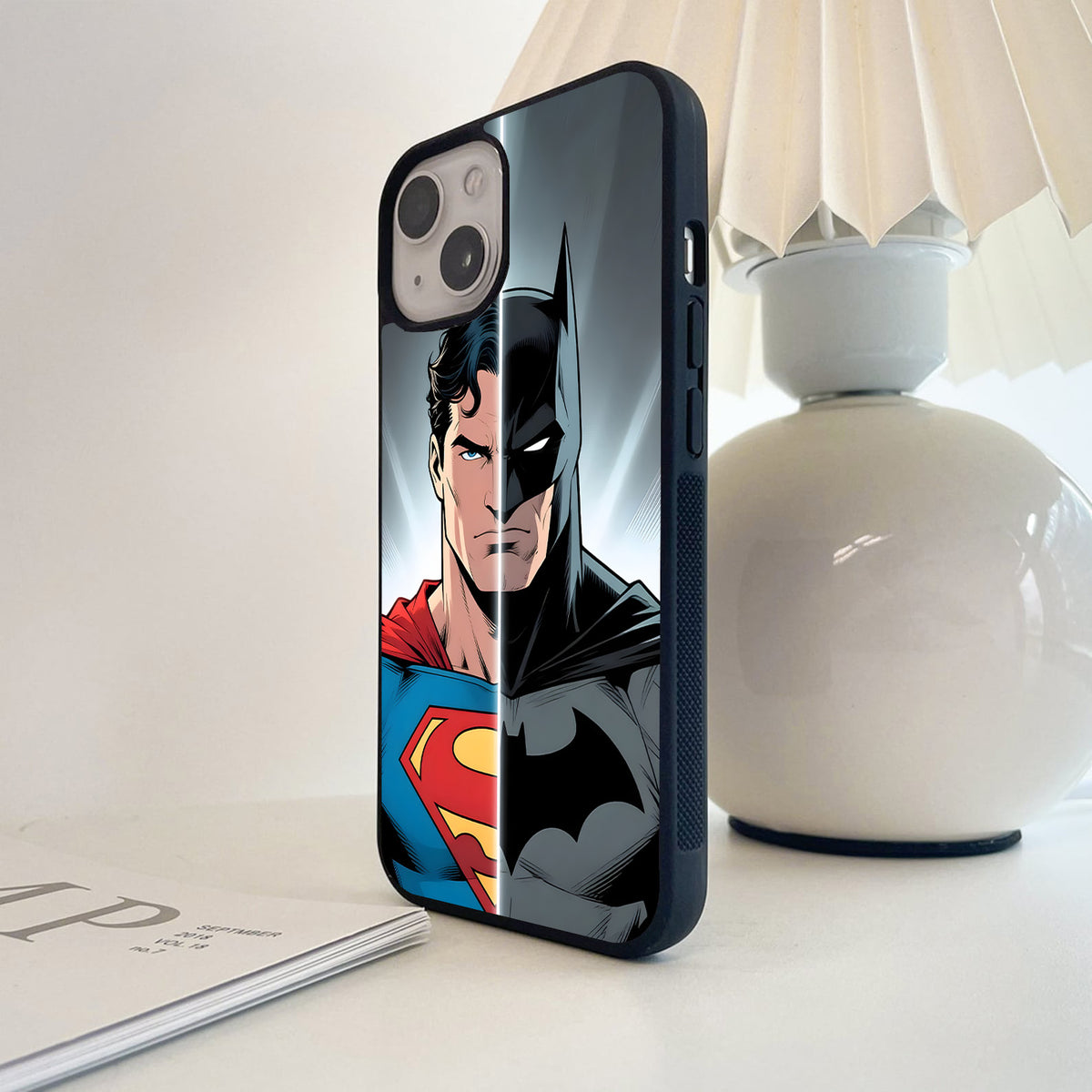 Superman Batman Dual Heroes Glass Case