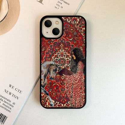 Girl With Horse Glass Case