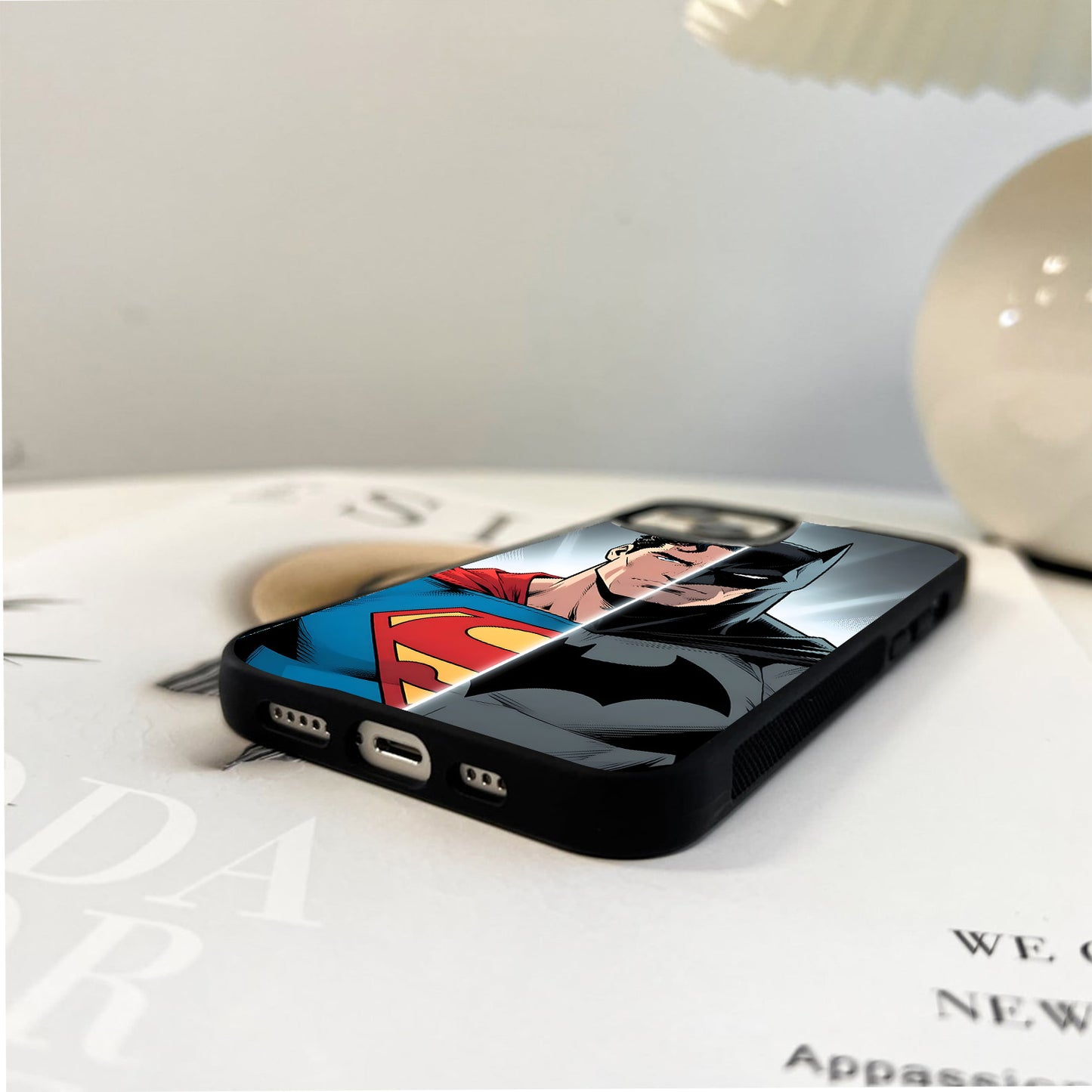 Superman Batman Dual Heroes Glass Case