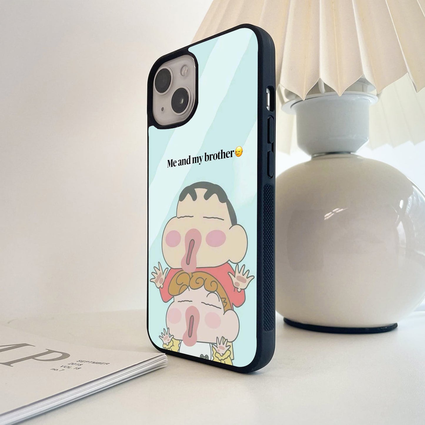 Shinchan & Little Sister Glass Case