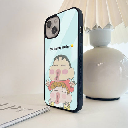 Shinchan & Little Sister Glass Case