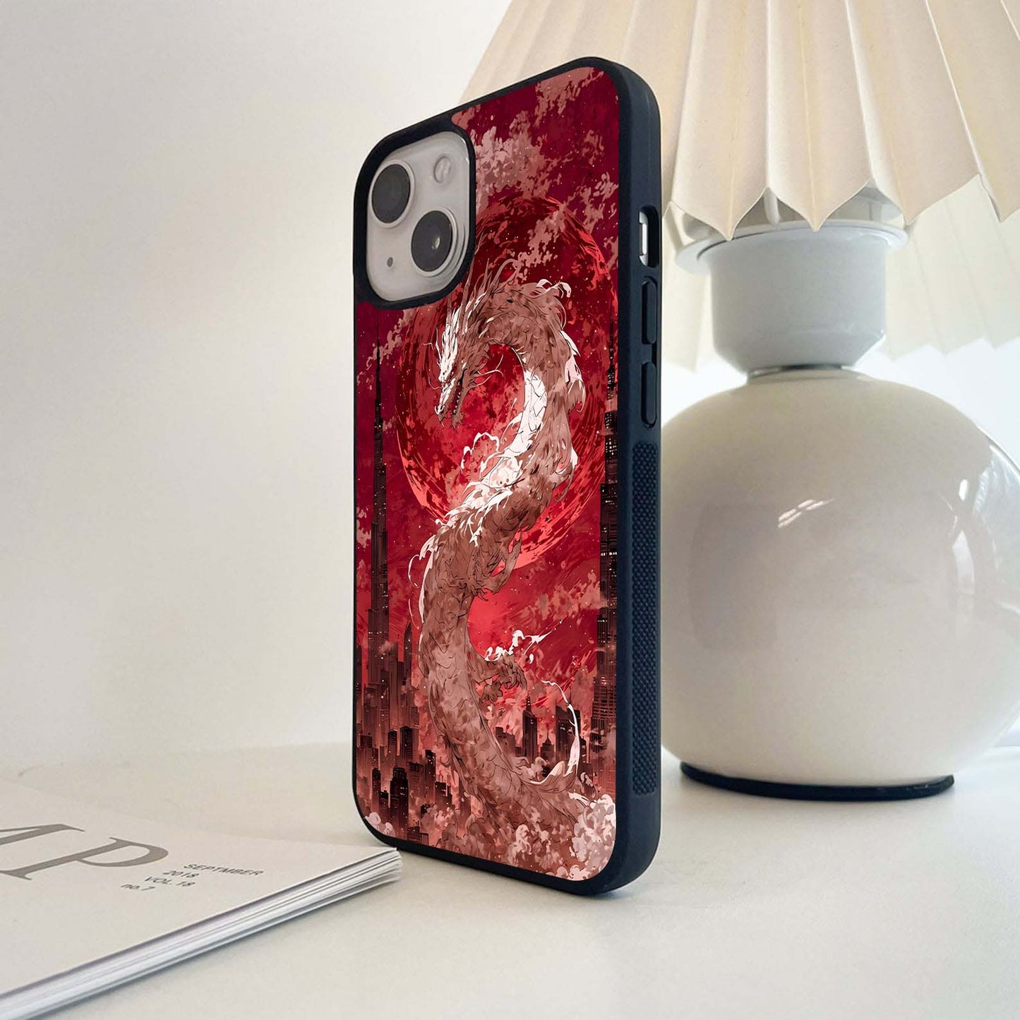 Crimson Dragon Ascend Glass Case