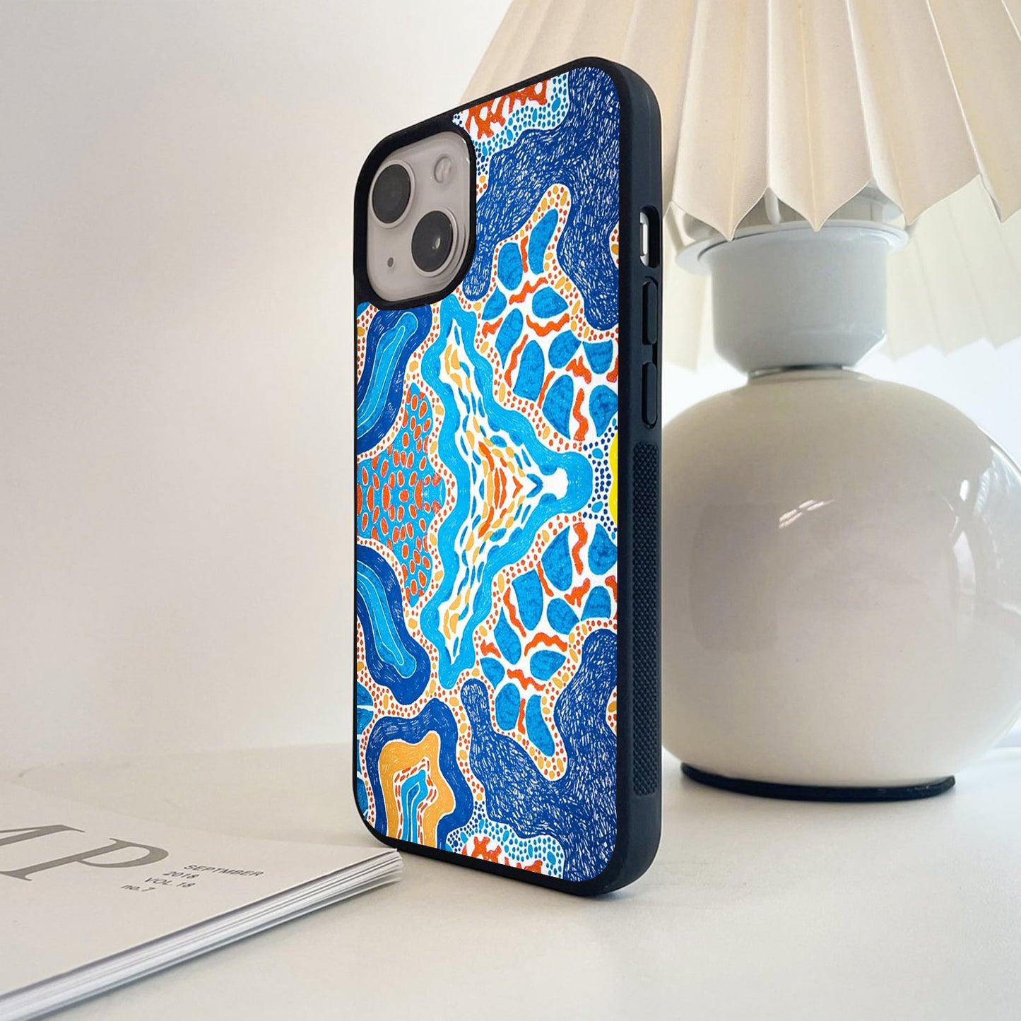 Abstract Coastal Mosaic Glass Case