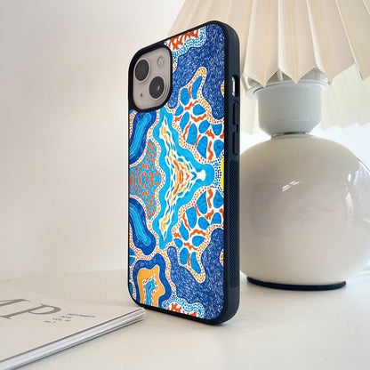 Abstract Coastal Mosaic Glass Case