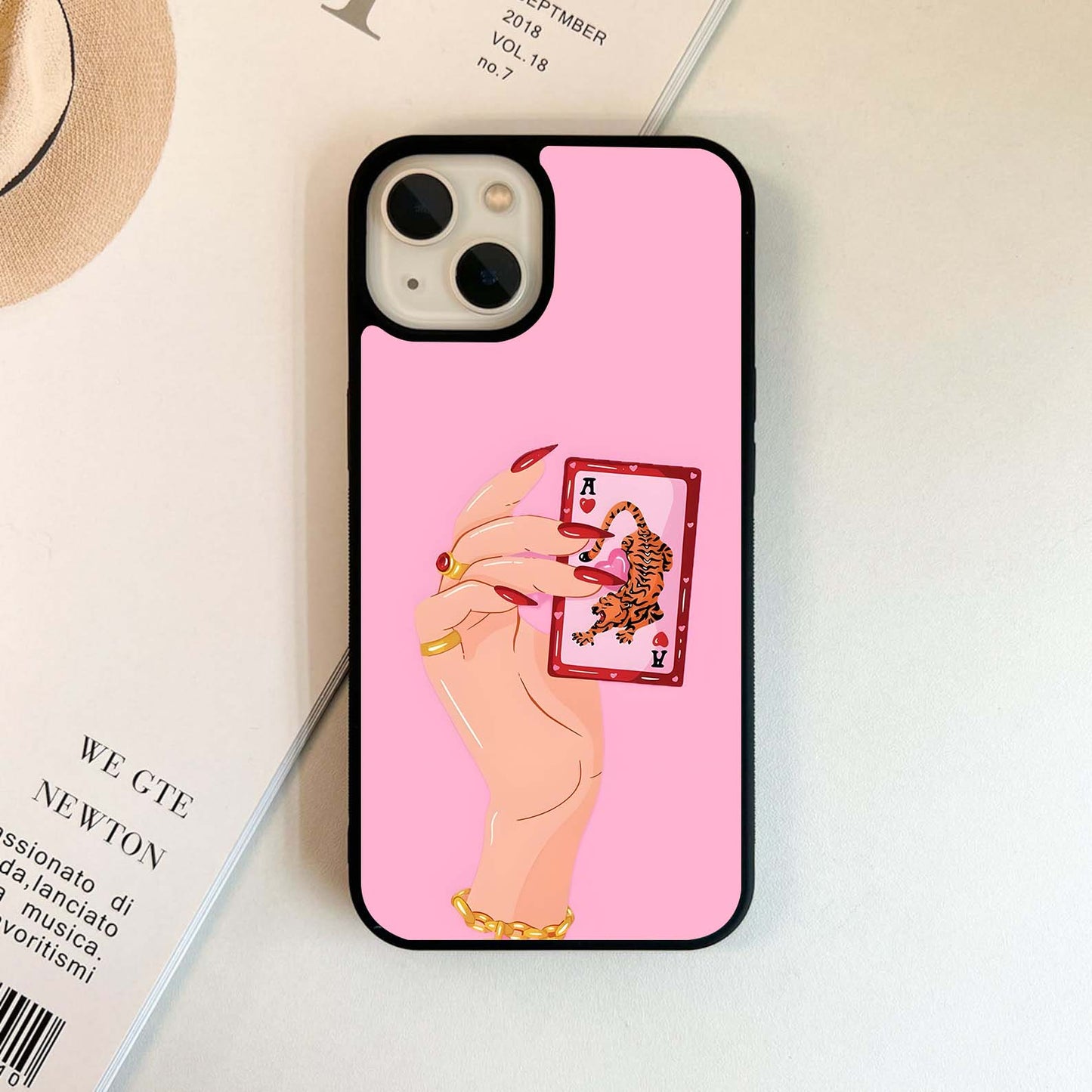 Lady Playing Card Glass Case