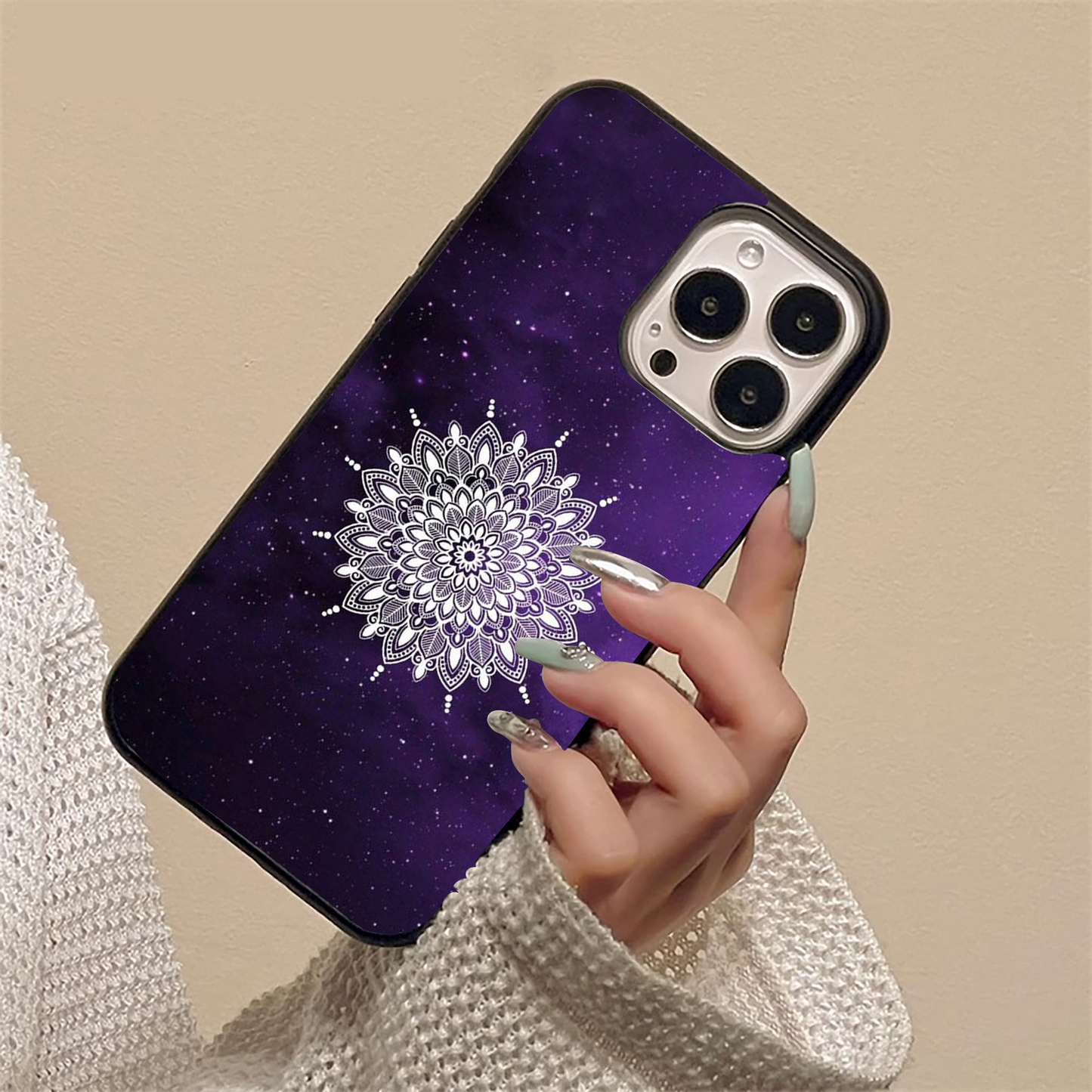 Violet  Sky Mandala pattern Glass Case