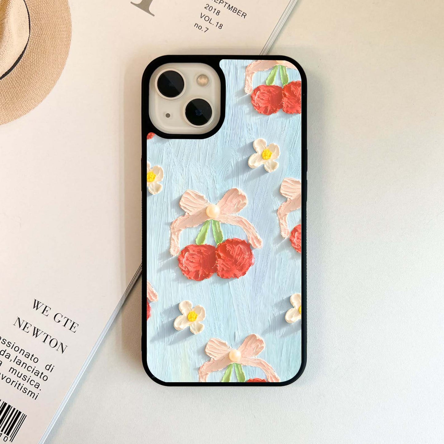 Painted Cherry Red Glass Case