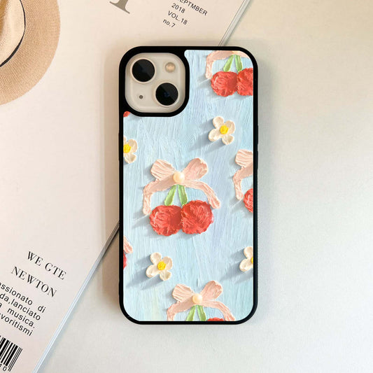 Painted Cherry Red Glass Case