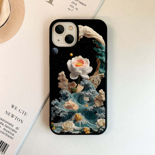 Painted Lotus Waving Glass Case