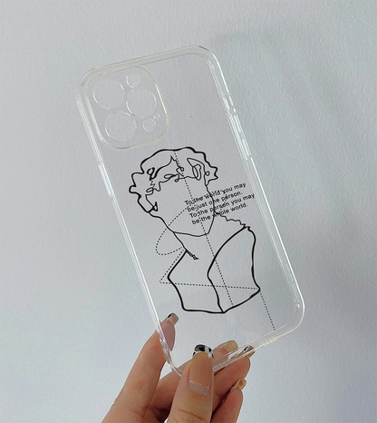 Aesthetic Face Clear Silicon Case Cover