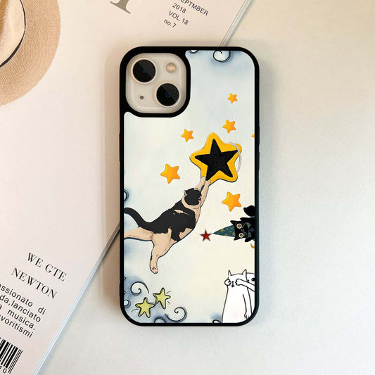 Three Lazy Cat Glass Case