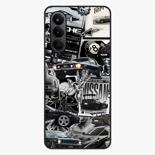Aesthetic Dark Love Glass Case showing flat back view with dark romantic artwork and glossy glass finish.