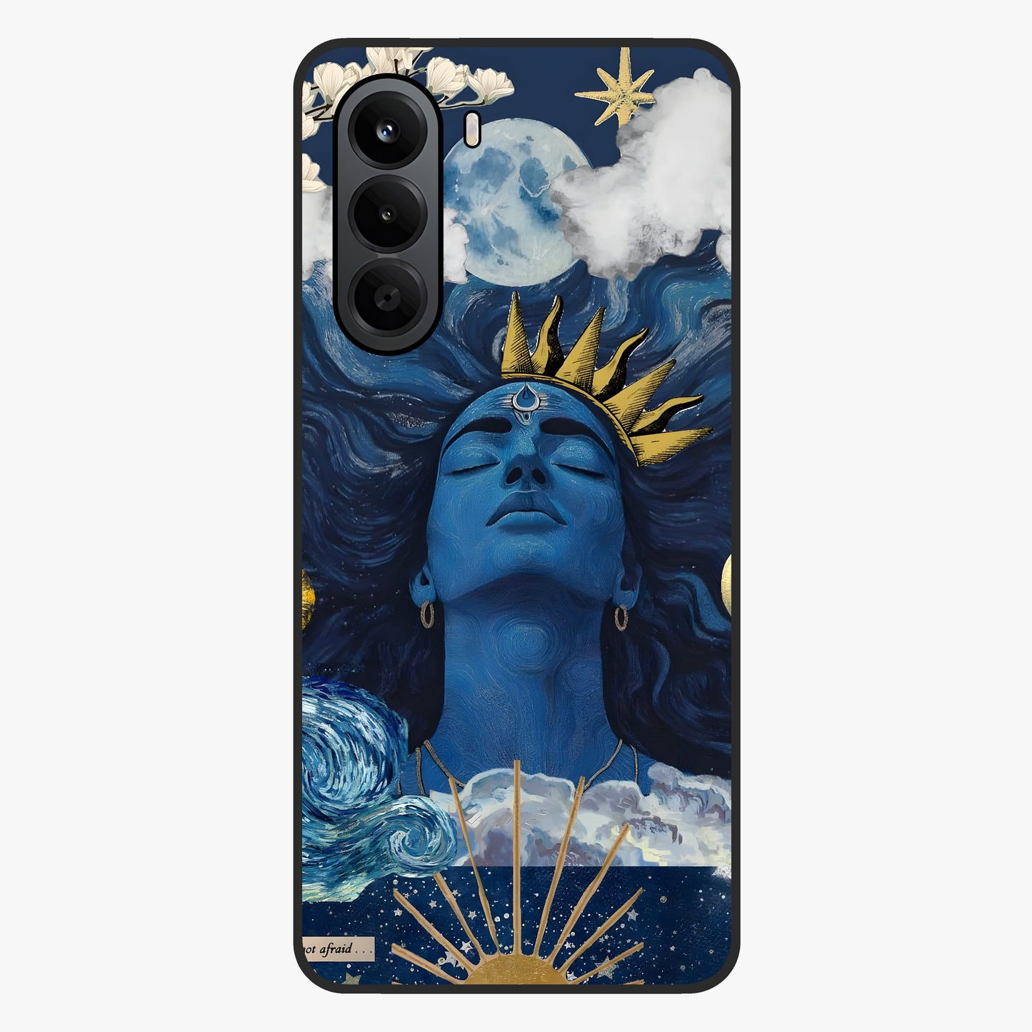 Aesthetic Lord Shiva Glass Case showing flat back view with divine Shiva artwork and glossy glass finish.