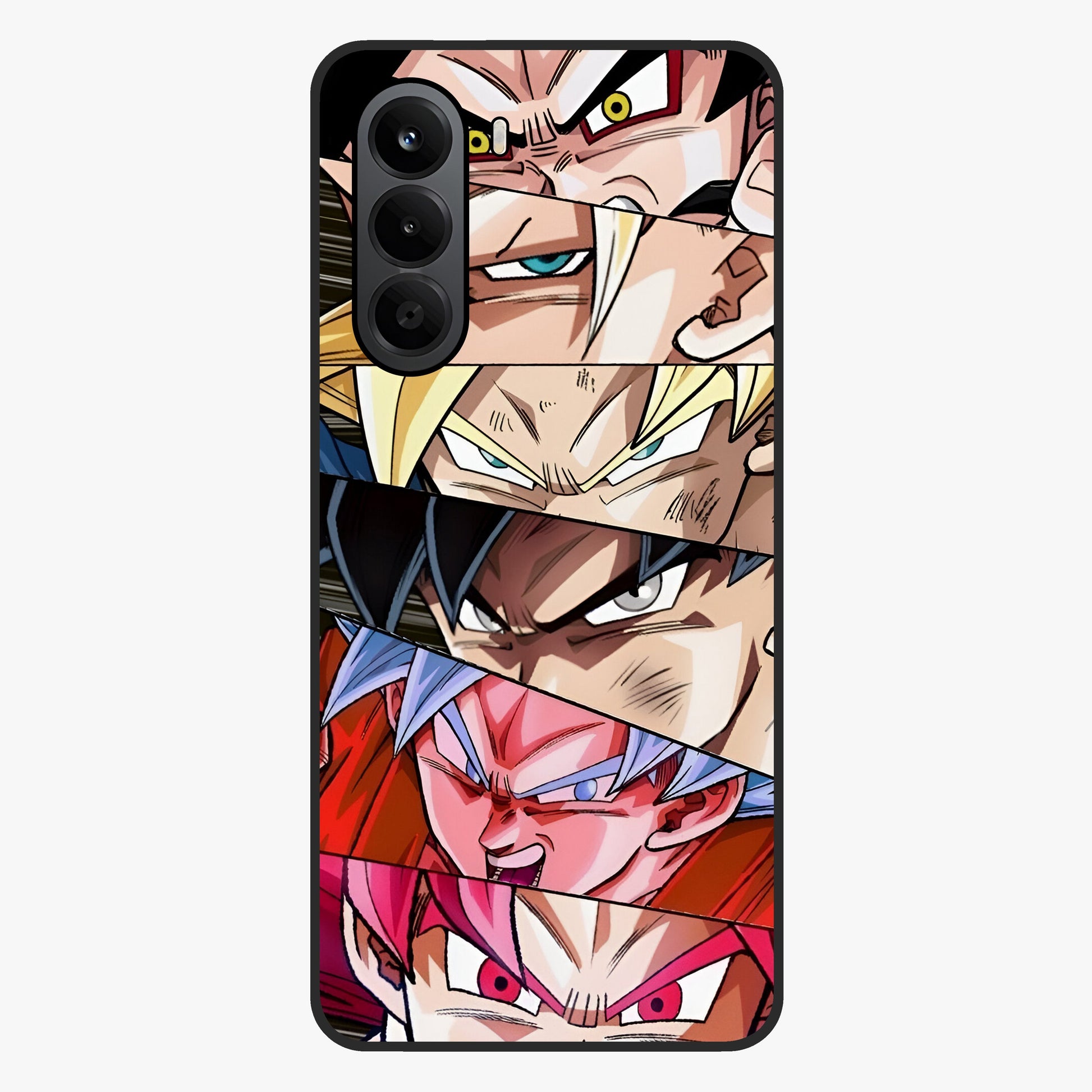 Anime Character Glass Case showing flat back view with vibrant anime artwork and glossy glass finish.