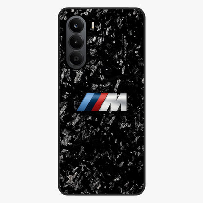 Carbon Speed Mark Glass Case showing flat back view with sporty carbon pattern artwork and glossy glass finish.