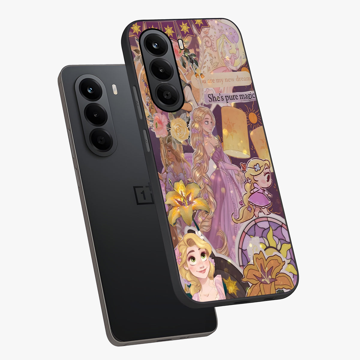 Magical Tangled Dream Glass Case displayed in angled mockup highlighting whimsical fantasy design with magical aesthetic.