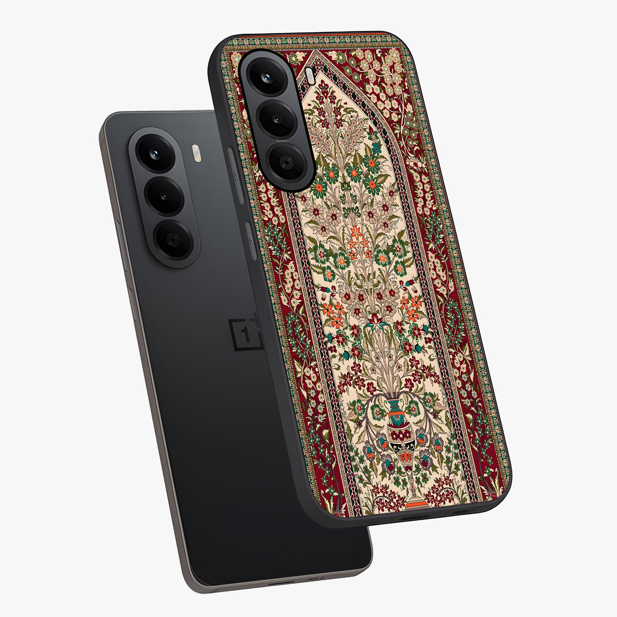 Persian Inspired Glass Case displayed in angled mockup highlighting intricate traditional design with elegant cultural aesthetic.