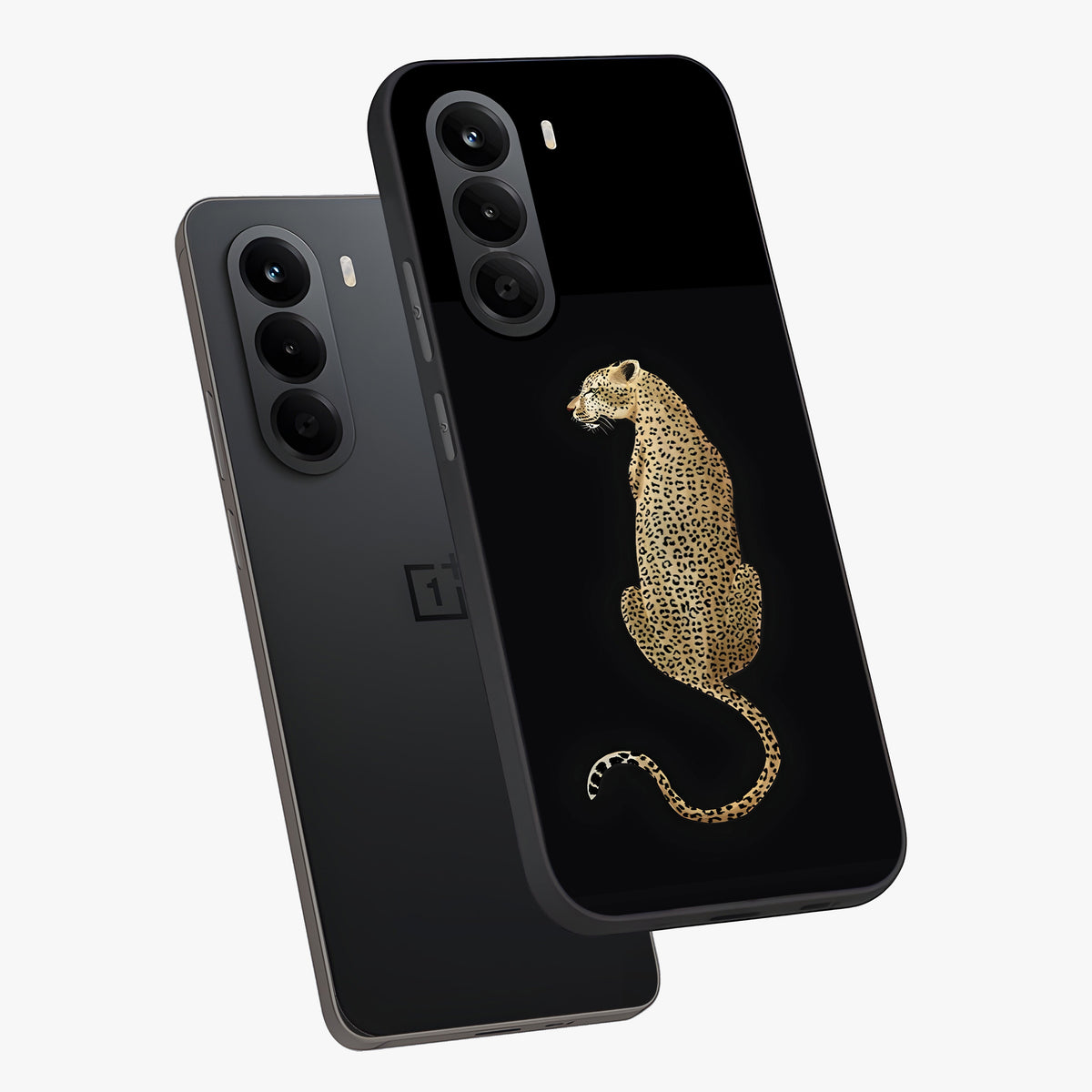 Regal Leopard Glass Case displayed in angled mockup highlighting powerful animal illustration with stylish wild aesthetic.