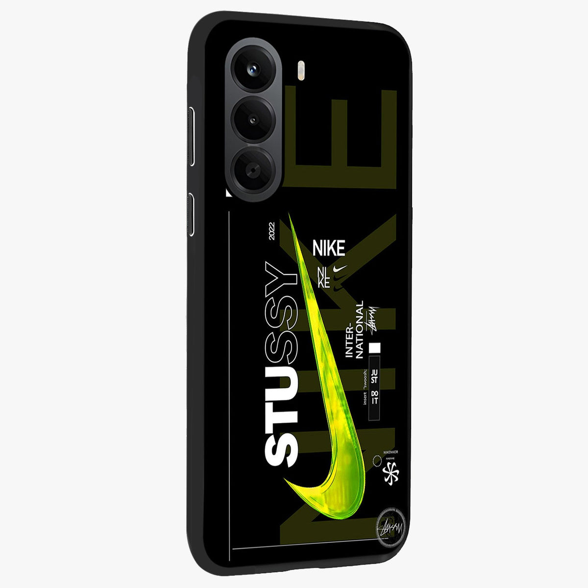 Neon Street Edition Glass Case upright view showcasing colorful neon artwork with modern street culture theme.