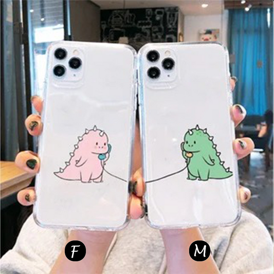 Couple Dragon on Phone Clear Silicon Case Cover