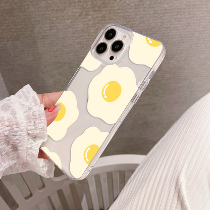 Egg Flower Pattern Clear Silicon Case Cover